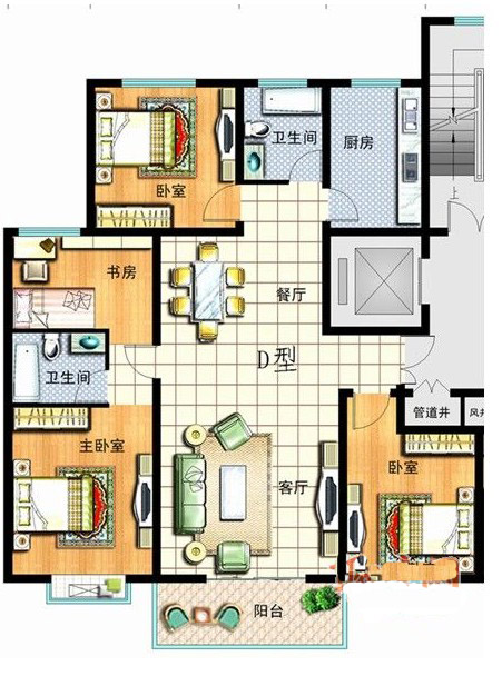 4室2廳2衛1廚138㎡